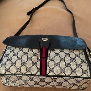 Gucci Authentic Vintage (early 1980’s) Sherry line GgWeb Shoulder Bag/Cross Body